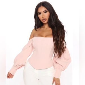 Fashion Nova Corset Top - Blush